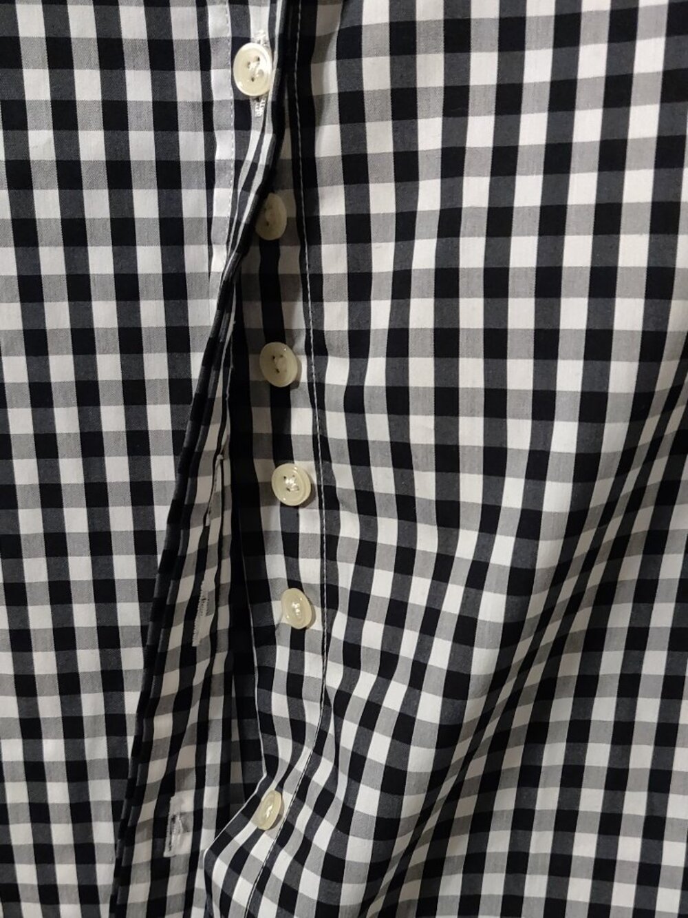 The Shirt By Rochelle Behrens Black & White Gingham Iconic Button Down SMALL - Picture 6 of 6